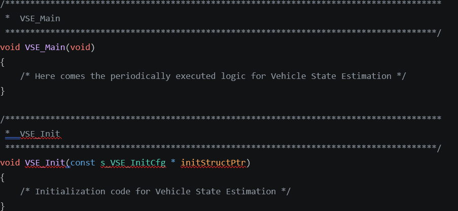 Init and Main functions of VehicleStateEstimation